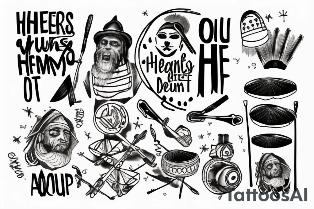 Quote “He who marches out of step hears another drum” tattoo idea