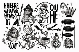 Quote “He who marches out of step hears another drum” tattoo idea