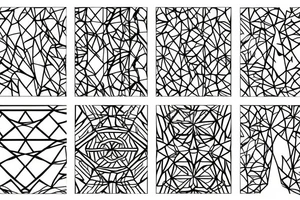Two geometric patterns for the star sign Leo, blended with one geometric pattern for the star sign cancer, and one geometric pattern for the star sign aries tattoo idea