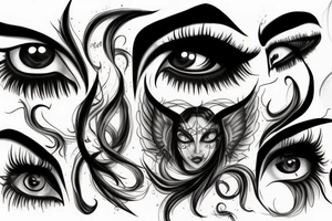 black, eye, demon, eyelashless, chthonic tattoo idea