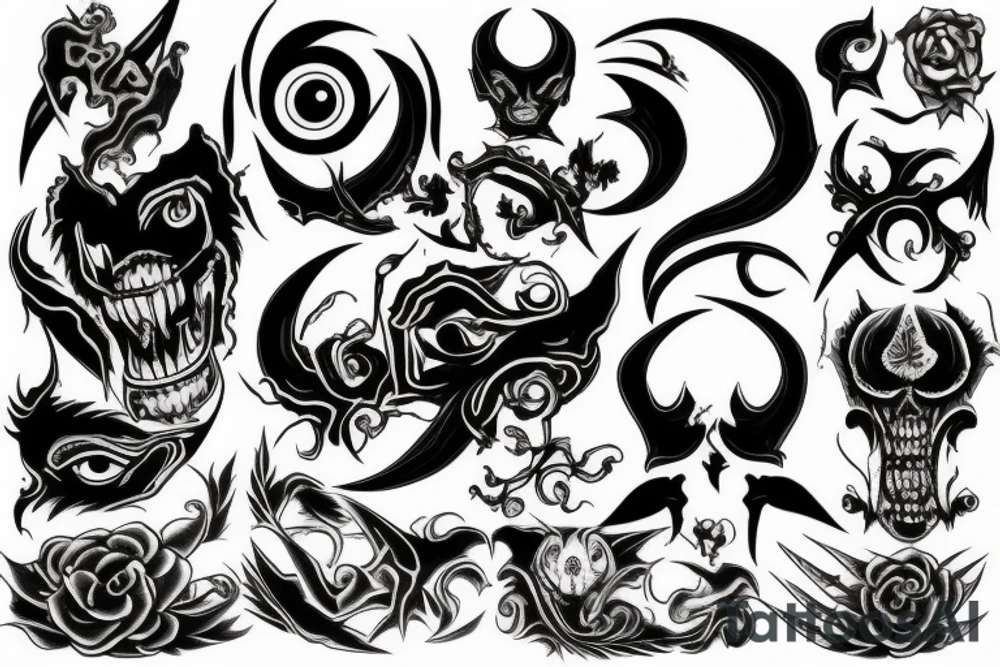 black, eye, demon, chthonic tattoo idea