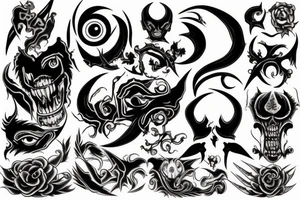 black, eye, demon, chthonic tattoo idea