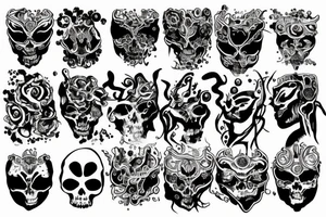 black, eye, chthonic tattoo idea