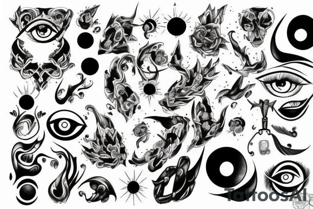 black, eye, chthonic tattoo idea