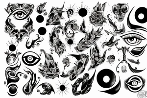 black, eye, chthonic tattoo idea