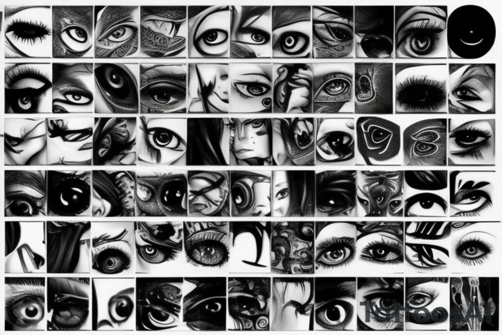 black, eye, chthonic tattoo idea