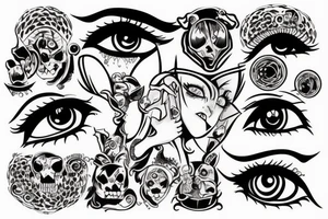 black, eye, chthonic tattoo idea