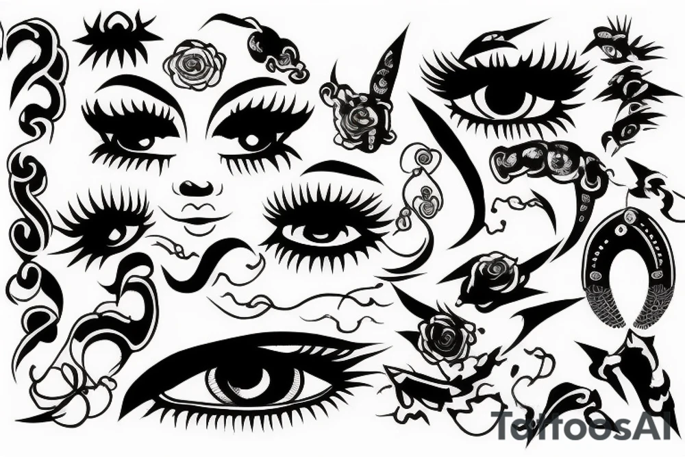 black, eye, chthonic tattoo idea