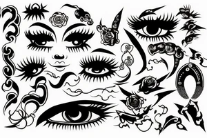 black, eye, chthonic tattoo idea