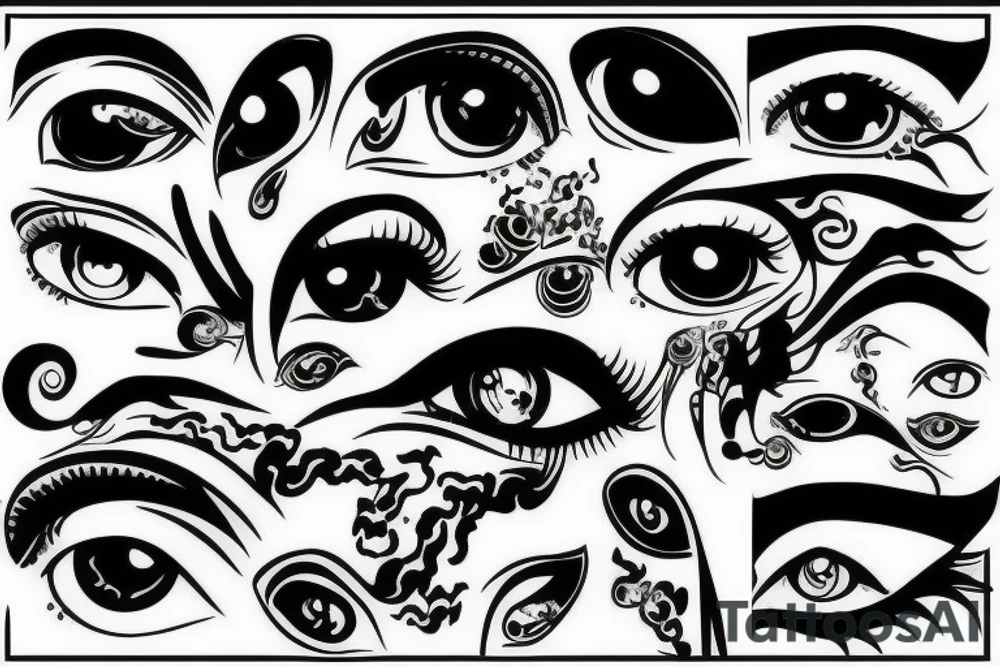 black, eye, chthonic tattoo idea