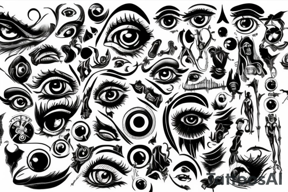black, eye, chthonic tattoo idea