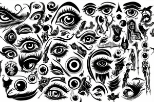 black, eye, chthonic tattoo idea