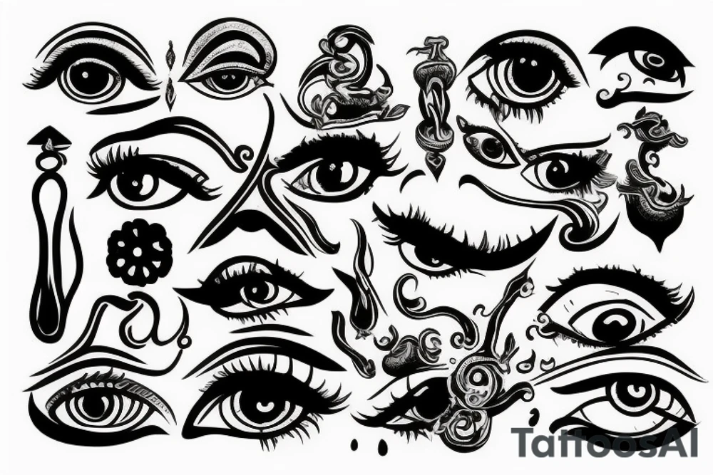 black, eye, chthonic tattoo idea