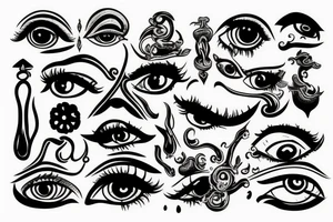 black, eye, chthonic tattoo idea