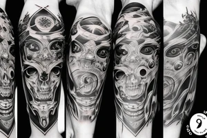 black, eye, chthonic, evil, vertical tattoo idea