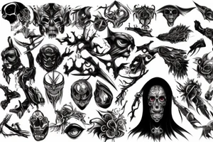 black, eye, chthonic, evil, vertical, arm tattoo idea