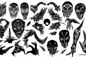 black, eye, chthonic, evil, vertical, arm tattoo idea
