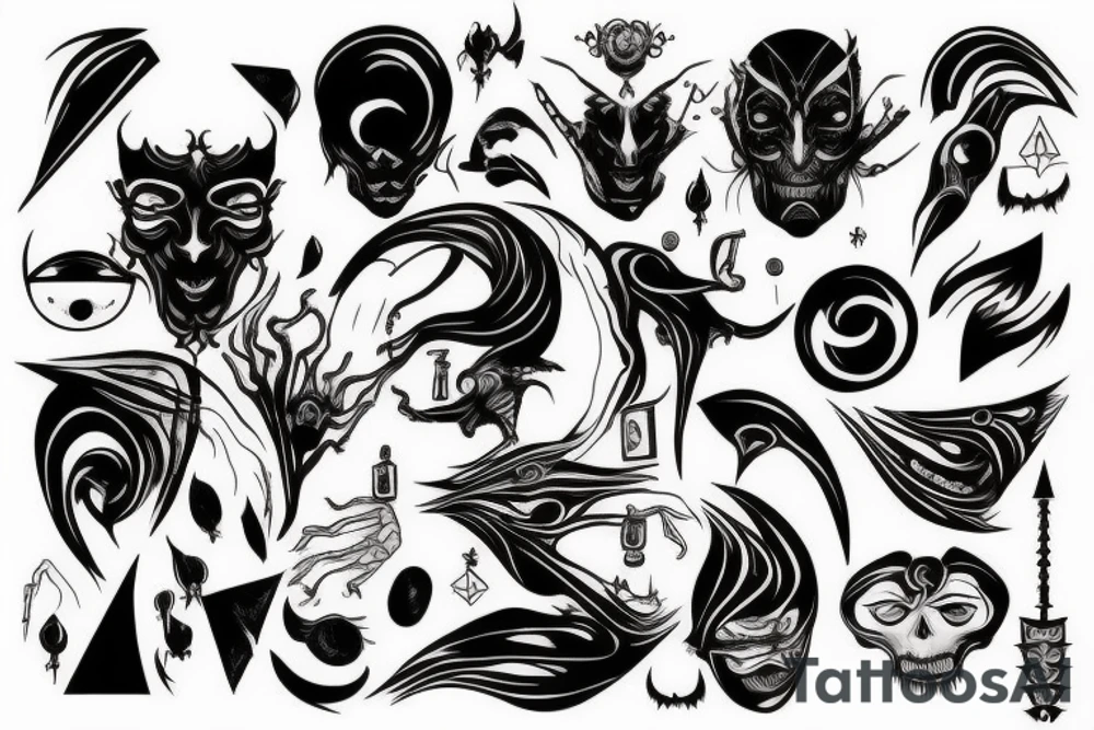 black, eye, chthonic, evil, vertical, arm tattoo idea