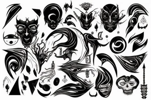 black, eye, chthonic, evil, vertical, arm tattoo idea