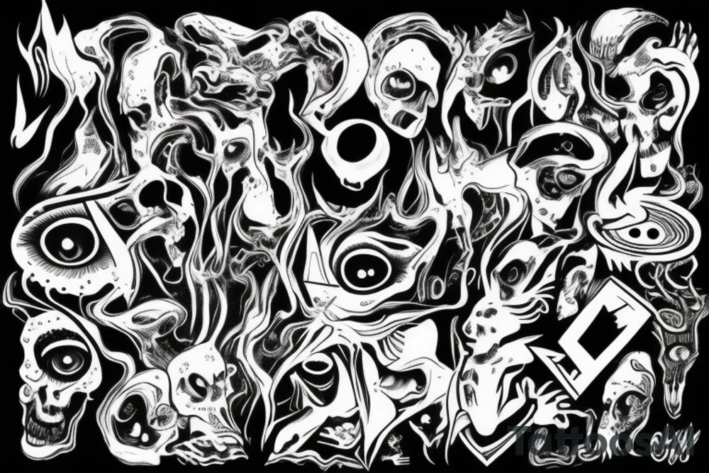 black, eye, chthonic, evil, vertical, back of the hand tattoo idea