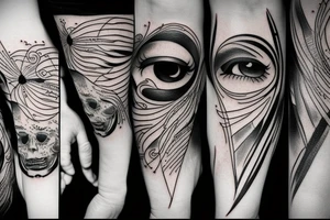 black, eye, evil, vertical tattoo idea