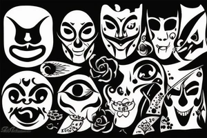 black, eye, evil, vertical tattoo idea
