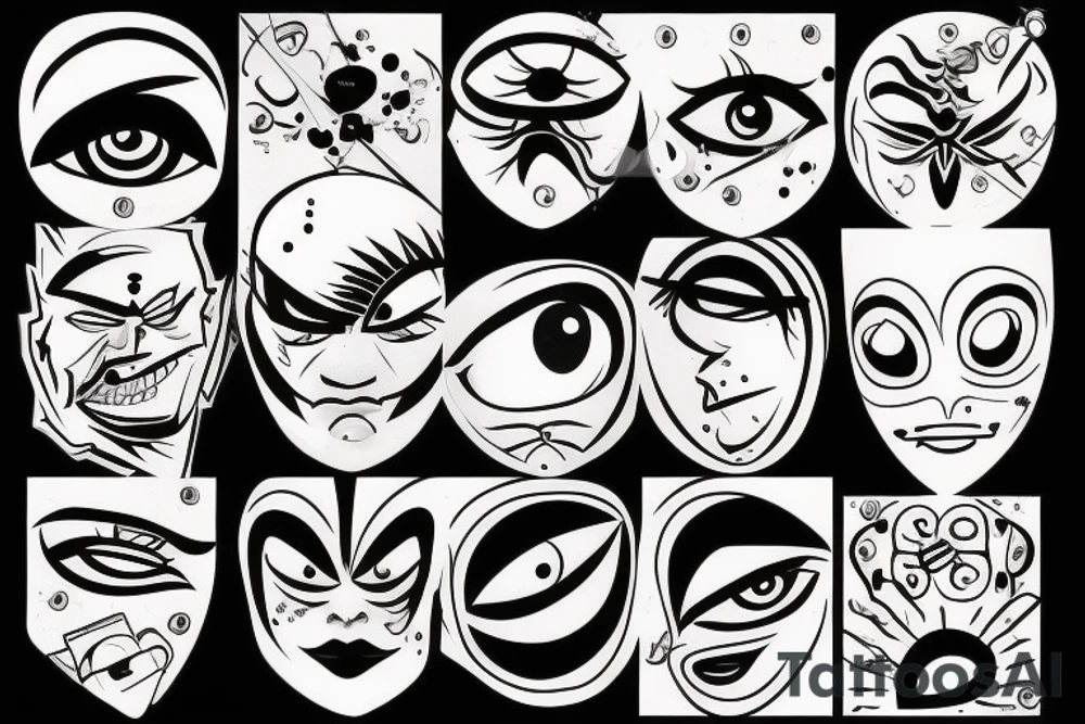 black, eye, evil, vertical tattoo idea