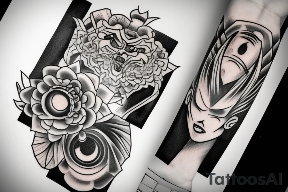 black, eye, evil, vertical tattoo idea
