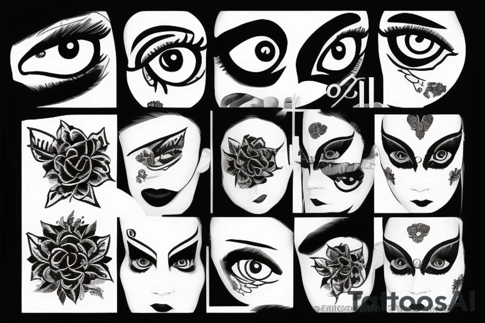 black, eye evil vertical tattoo idea