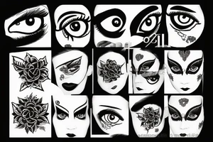 black, eye evil vertical tattoo idea