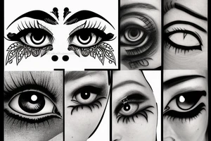 black, eye evil vertical tattoo idea