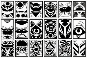 black, eye evil vertical tattoo idea