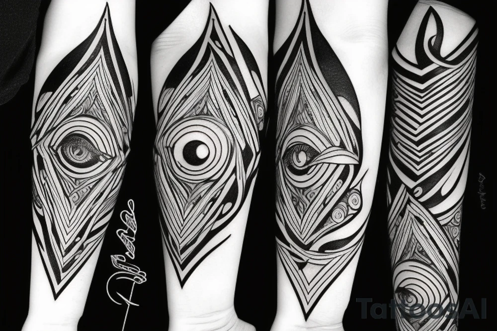 black, eye evil vertical tattoo idea