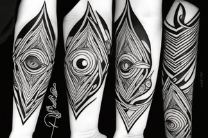black, eye evil vertical tattoo idea