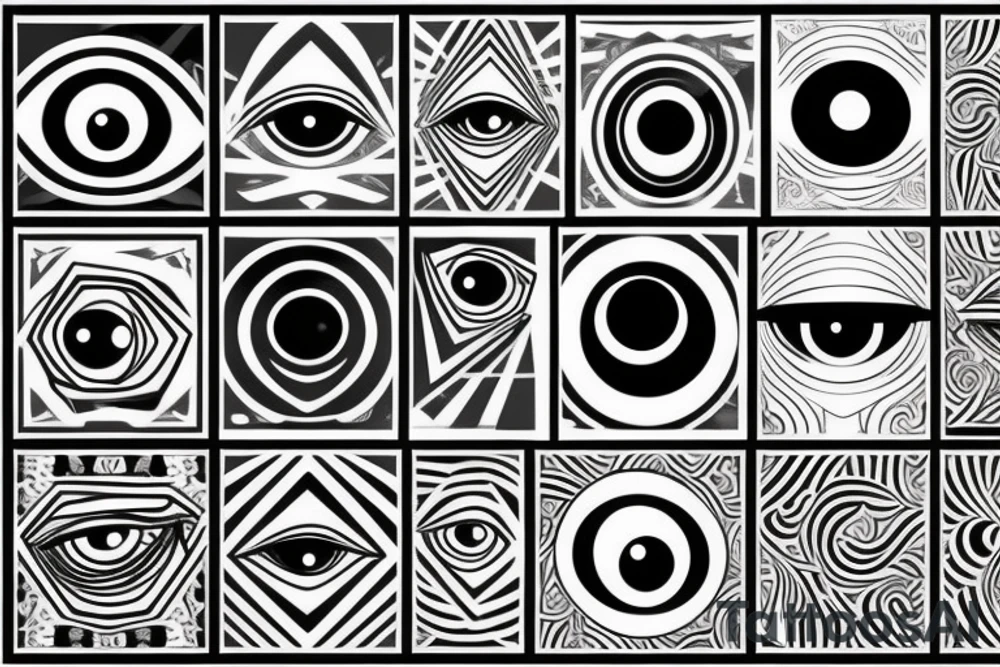 black,  vertical evil eye tattoo idea