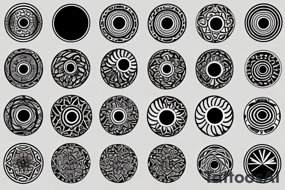 black,  vertical evil eye tattoo idea