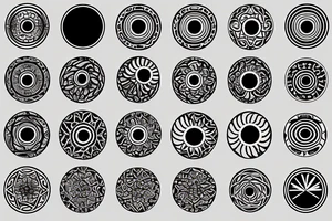 black,  vertical evil eye tattoo idea