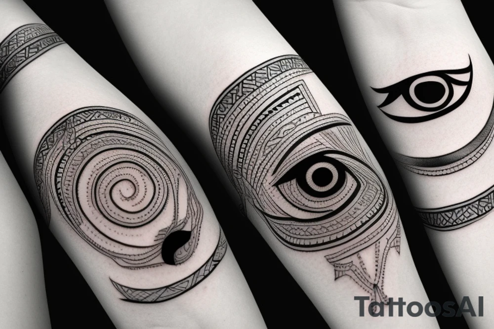 black,  vertical evil eye tattoo idea