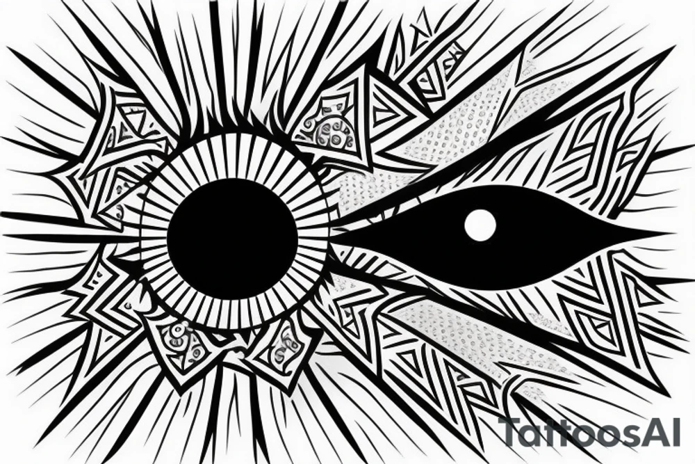 black,  vertical evil eye tattoo idea