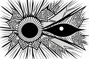 black,  vertical evil eye tattoo idea