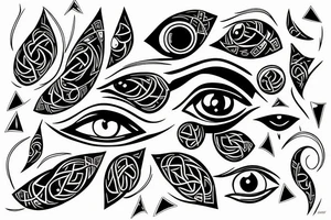 black,  vertical evil eye tattoo idea