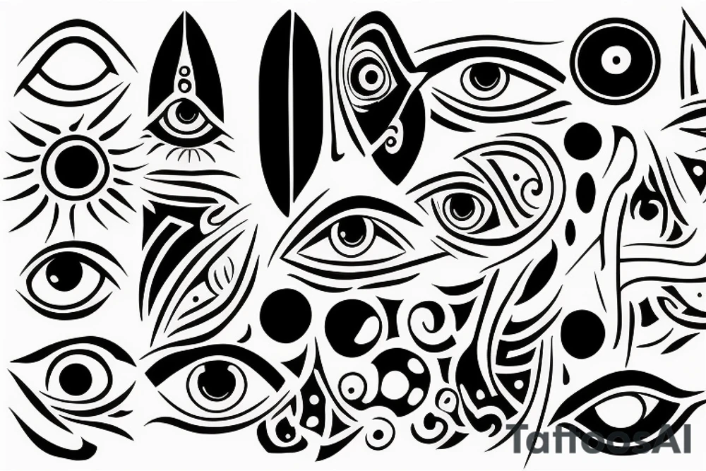 black,  vertical evil eye tattoo idea
