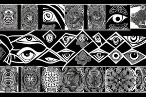 black,  vertical evil eye tattoo idea