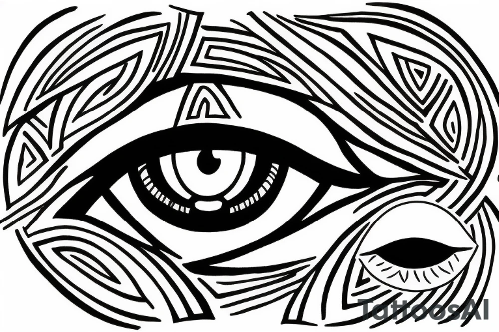 black,  vertical evil eye tattoo idea