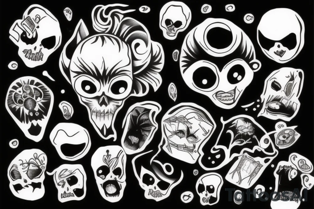 black, vertical evil red eye, mistyc tattoo idea