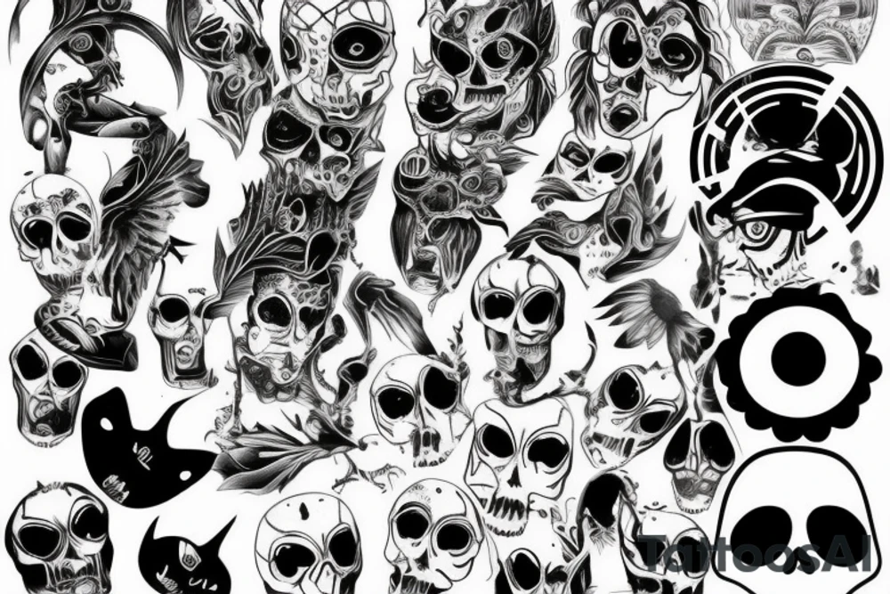 black, vertical evil red eye, mistyc tattoo idea