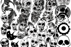 black, vertical evil red eye, mistyc tattoo idea