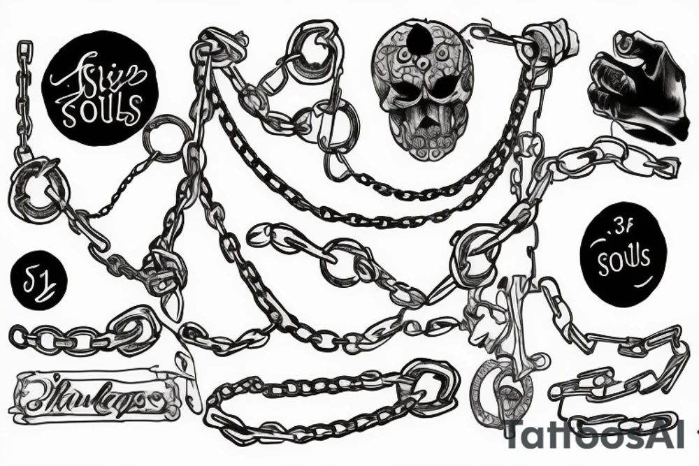 Chains, three , soul tattoo idea