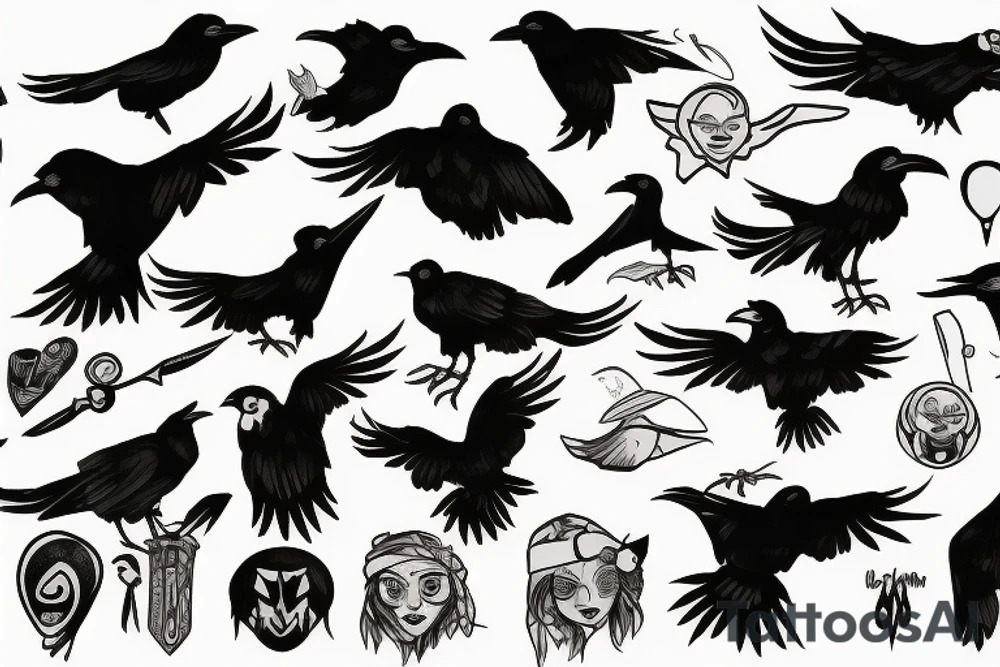 Raven tattoo idea