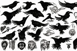 Raven tattoo idea